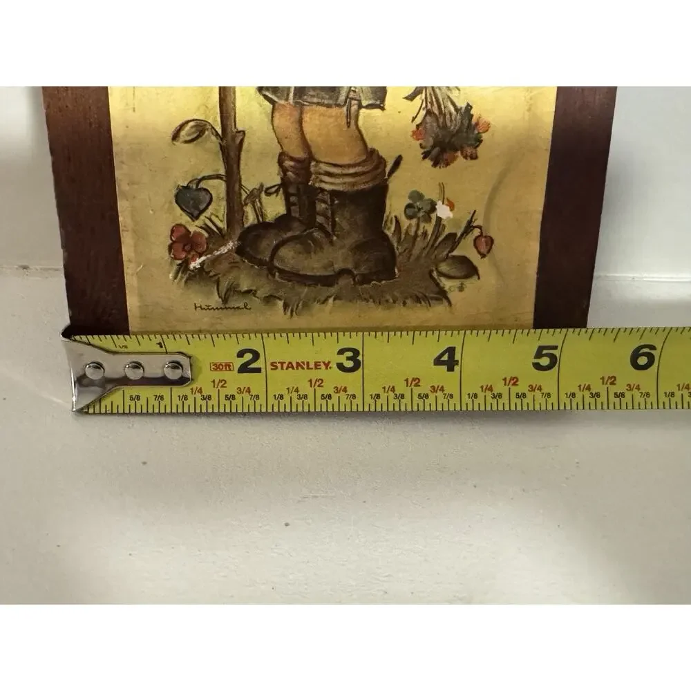 Vintage Wooden Decoupage Boy and Girl Plaques Cottagecore